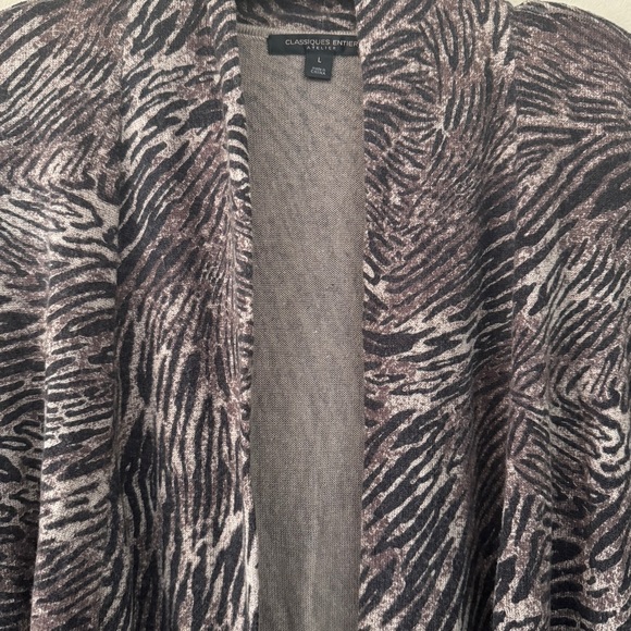 Classique Entier Atelier Silk Cashmere Zebra Print Cardigan L - Picture 2 of 7